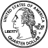 US Coin - Quarter - 25 cents (Black/White)