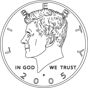 US - Money - Half Dollar - 50 cents  (Head)