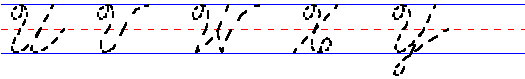 Cursive uppercase letters: U, V, W, X, Y