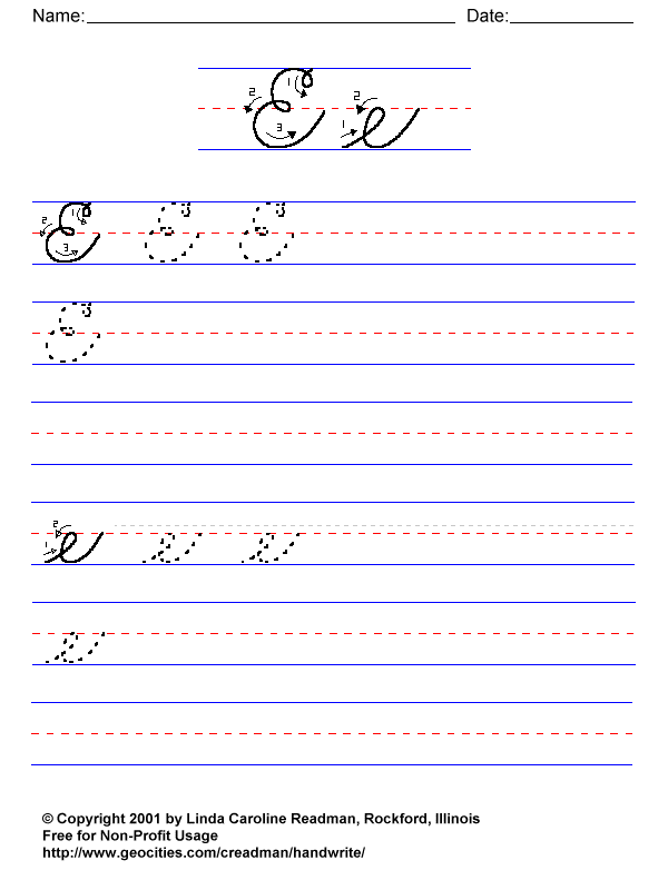 How to write the letter b in cursive