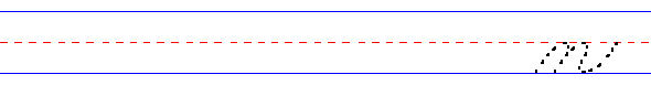 Cursive lowercase lefty n