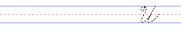 Cursive uppercase lefty u