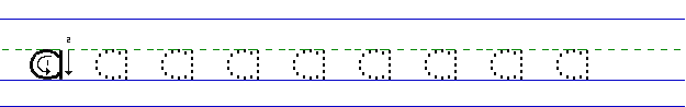 Lowercase a solid line AA and dotted