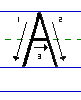 Solid A uppercase with arrows animated