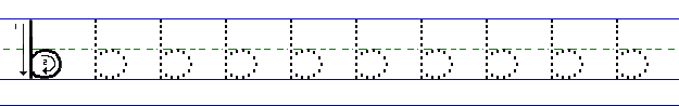 Lowercase a solid line AB and dotted