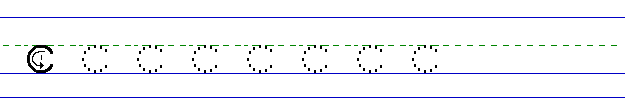 Lowercase a solid line AC and dotted