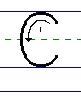 Solid C uppercase with arrows animated