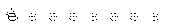 Lowercase a solid line AE and dotted