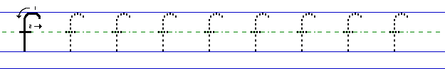 Lowercase a solid line AF and dotted