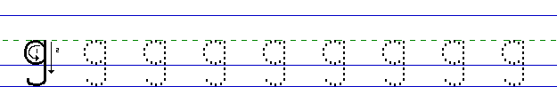 Lowercase a solid line AG and dotted