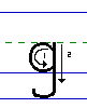 Solid g lowercase with arrows animated