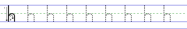 Lowercase a solid line AH and dotted