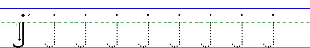 Lowercase a solid line AJ and dotted