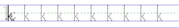 Lowercase a solid line AK and dotted