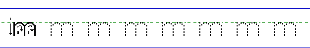 Lowercase a solid line AM and dotted