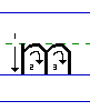 Solid m lowercase with arrows animated