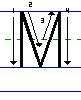 Solid M uppercase with arrows animated