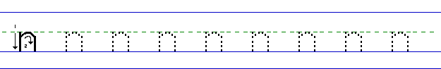 Lowercase a solid line AN and dotted
