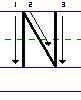 Solid N uppercase with arrows animated