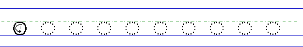 Lowercase a solid line AO and dotted