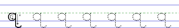 Lowercase a solid line AQ and dotted