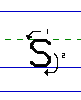 Solid s lowercase with arrows animated