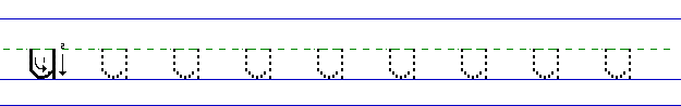 Lowercase a solid line AU and dotted