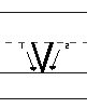 Solid v lowercase with arrows animated