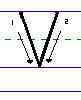 Solid V uppercase with arrows animated