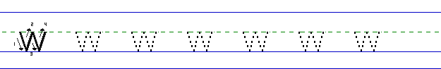 Lowercase a solid line AW and dotted