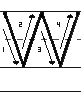 Solid W uppercase with arrows animated