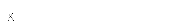 More lowercase X practice line