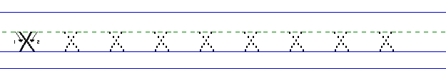 Lowercase a solid line AX and dotted