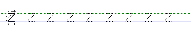 Lowercase a solid line AZ and dotted
