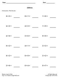 Math - Addition 4 Worksheet (horizontal)