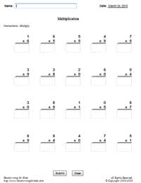 Multiplication - Online Math 1 - (vertical)