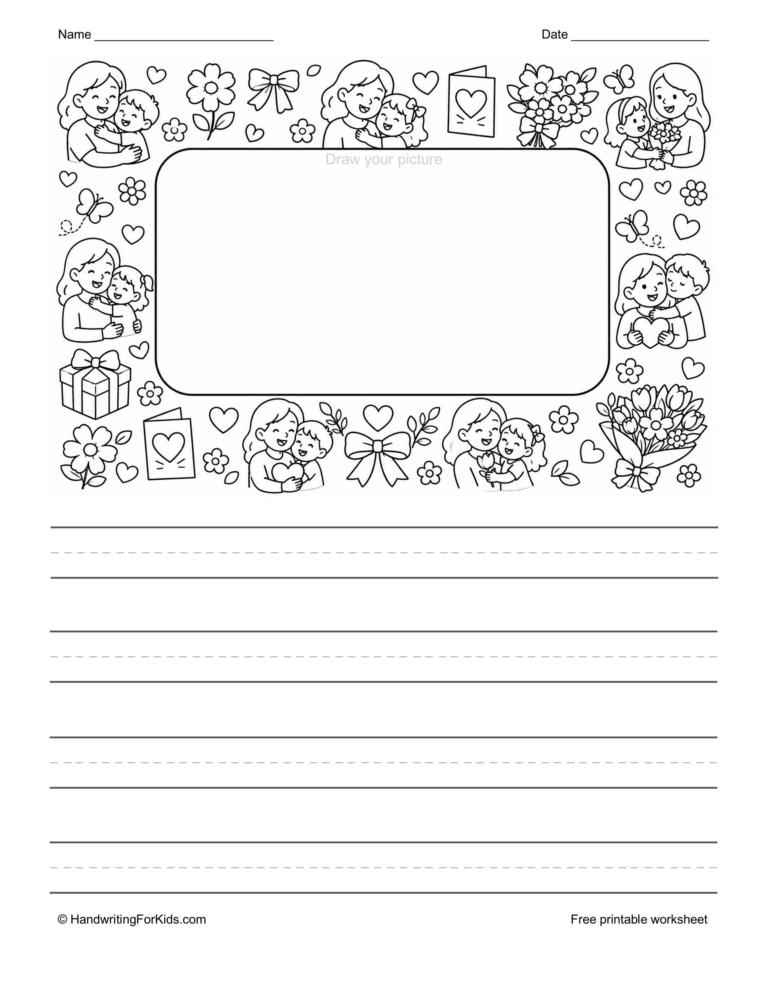 Mother's Day draw and write worksheet