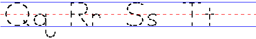 Manuscript Alphabets Q R S T